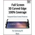 Samsung Galaxy S8 3D Tempered Glass Screen Protector Edge to Edge. 