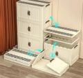 3 Layer Folding Storage Wardrobe ABS Plastic With Wheels. 