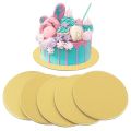 4Pcs - 10 Inches Golden Round Cake Board Circle Cardboard Base for Cake Decorating Supplies Party Cupcake Dessert Tray Cake Tools for Wedding Birthday Party. 