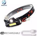 Head light Mini headlamp led sensor headlight flashlight rechargeable portable head lamp Waterproof Fishing/camping/hunting lantern torch. 