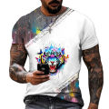 Free Shipping Animal Tiger 3D Printing Men's And Women's T-shirt High-quality Lycra Polyester Short-sleeved Oversized Summer Top. 