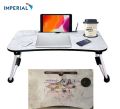 Laptop and study folding Table multipurpose .75 inches thick wood gaming table indoor outdoor wooden material breakfast foldable table with cup holder tablet stand notebook stand E-Laptop bed use. 