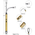 Top German Quality Electric Windproof Arc Lighter with LED Flashlight, USB Rechargeable Candle Lighter BBQ Lighter with Safety Lock, [Flameless & Windproof] 360° Flexible Long Neck Arc Plasma Lighter for Cooking , Stove, Camping ,Candles ,kitchen Grill. 