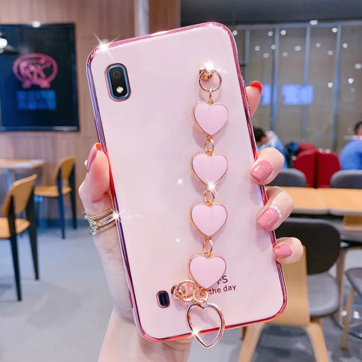 For%20Samsung%20Galaxy%20A10%20Phone%20Cover%20+%203D%20Love%20Heart%20Wristband%20Fashion%20Ultra%20Thin%20Shiny%20Plating%20Bumper%20Soft%20TPU%20Silicone%20Shockproof%20Protective%20Case%20Back%20Cover%20-%20Image%202