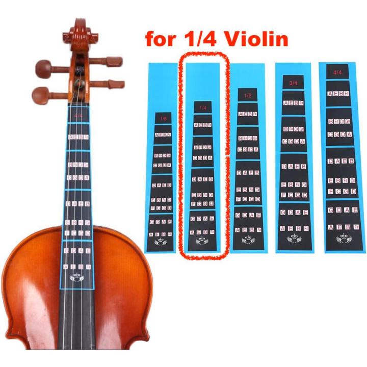 Violin Finger Guide Fingerboard Sticker Fretboard Marker Label Finger Chart for Size 1/4 Violin