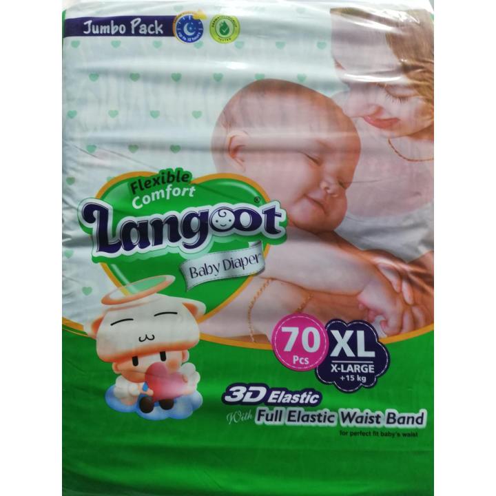 Langoot Baby Diaper Size 5No XL +15kg (70-Pcs Pack)