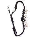 Chinese Style Retro Tai Chi Couple Bracelet- Alloy Hand-woven Rope BFF Best Friend Friendship Simple White Black Jewelry. 