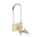 New Brass Padlock Long Shackle Travel Luggage/Suitcase/Gate Lock Security 3 Keys. 