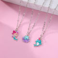 New Kidlove 3pc Girl Necklace Jewelry Cartoon Mermaid hell Dolphin hape Pendant Clavicle Chain Children Gift. 