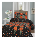 Single Bedsheet 3D-Crystal Design Cotton Printed Bed Sheet Set -Multicolored. 