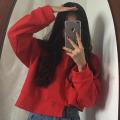 【ALLGOOD】 Korean Fashion Hong Kong Wind Chic Harajuku Style Autumn Dress Short Open Umbilical Head Thickened Long-Sleeved Wardrobe Top Female Han. 