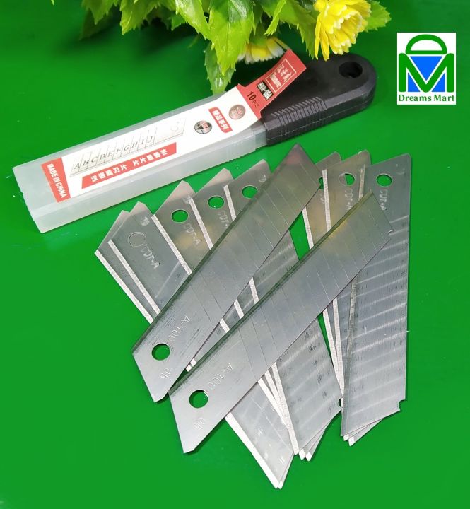 DreamsMart%20Pack%20of%2010pcs%20Utility%20Knife%20Cutter%20Blades%20Sharp%20Blades%20Kitchenware%20DIY%20Tools%20Crafting%20Paper%20Cutting%20School%20Office%20cutter%20blades%20-%20Image%203