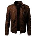 Shop Mart Brown Faux Leather Jacket For Men. 