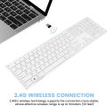 Seenda Wireless Keyboard, 2.4G Slim and Compact Wireless Keyboard with Numeric Keypad, Long Battery Life, Lag-Free for PC Laptop Computer Windows, White. 