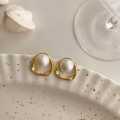 Luxury Gold-Plated Pearl Stud Earrings for Women and Girls Stylish Design – Trendy Korean Style Minimalist Elegant Jewelry | Fashion Statement Daily & Party Wear Accessories | Hypoallergenic & Lightweight | NotYourBasic.pk. 