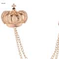 Crown Brooch Men's Brooch Suit Wedding Brooch Pin Suit Brooch with Chain for Scarf Tie Dress Career. 