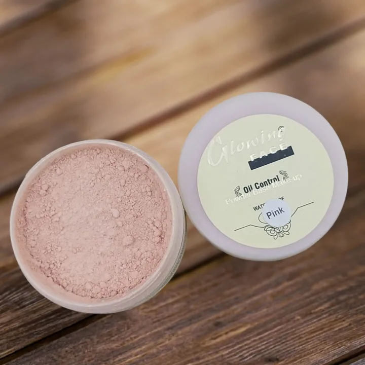 Glowing%20Face%20Oil%20Control%20Powder%20Base%20Makeup%20Waterproof%20Loose%20Powder%20-%20Pink%20-%20Image%202