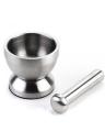 Stainless Steel Metal Mortar Salt And Pestle. 