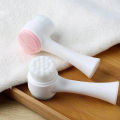 1 【FUN LIVE】 3D Face Cleaning Massage Face Wash Product Skin Care Tool Hot Double Side Silicone Face Cleansing Brush Size Portable. 