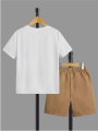 Kids EVRYDAY Boys Letter Graphic Tee & Drawstring Waist Shorts Set- Tween Boys. 