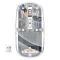 Pureview Transparent Wireless and Bluetooth Rechargeable Mouse, USB Receiver,LED Battery Magic Silm for Office/PC/Mac/Laptop/Apple/ipad - Transparent Wireless Mouse Multi Device Mouse, Type C Adapter Charging, Mouse for Laptop Notebook TV Mobile. 