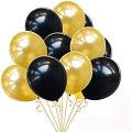 Happy Birthday Decoration Theme Black and Gold- Including Birthday Black Banner Cards, 30 Latex Balloons, Confetti Ballooons and Back Silver Curtain. 