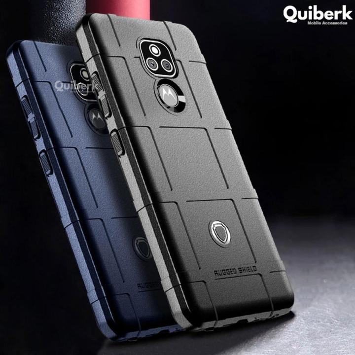 Quiberk for Motorola Moto E7 Plus Shockproof Armor Case Full Protection Soft Phone Back Cover