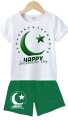 14 August Dress For Baby Boy Independence Day Dress Green And White Dress For Baby Boy. 