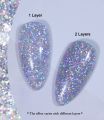 KWEEN Glitter Gel Nail Polish Gray Blue Glitter Soak Off UV LED Nail Polish Holographic Sparkle Shiny Diamond Gel Polish for Manicure. 