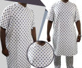 Patient Dress gown with trouser Cotton Blend Unisex Hospital Gown, Washable Fits Sizes up to 2XL made in pakistan. 