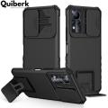 Quiberk for Infinix Note 11 / Note 12 G88 Phone Case Slide Camera Cover Kickstand Hard Shockproof Armor Back Casing. 