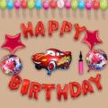 Happy Birthday Red Lightning McQueen Cars Theme Set For Birthday Decoration and Celebrations,-(K.S.). 