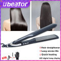 Ubeator - LED Display Ceramic Glaze Hair Straightener Flat Iron Electric Straightening Iron-593-Black. 