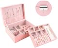 Jewelry organizer Box - Women Display Storage Case Large PU Leather Jewelry Holder with Lock for Earring Ring Necklace Bracelet. 