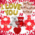 Valentine's Day Decoration Set I Love You Bear Balloon 1000 Rose Petals Valentine's Day Proposal Romance. 