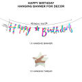 Happy Birthday Wall Hanging Bunting Banner With Star For Birthday Decoration Shiny Birthday Garland Cursive Style Banners For Party Decoration Available in Gold, Silver & Black. 