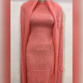 Hand embroidered un stitched suit. 