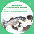 Electric Flopping Cat Kicker Fish Plush Toy, Realistic Moving Fish, Wiggle Fish Catnip Toys, Motion Kitten Chew Bite Toy. 
