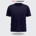 Ruku Garments New Half Sleeve Plain Navy Blue Tshirt For Men. 