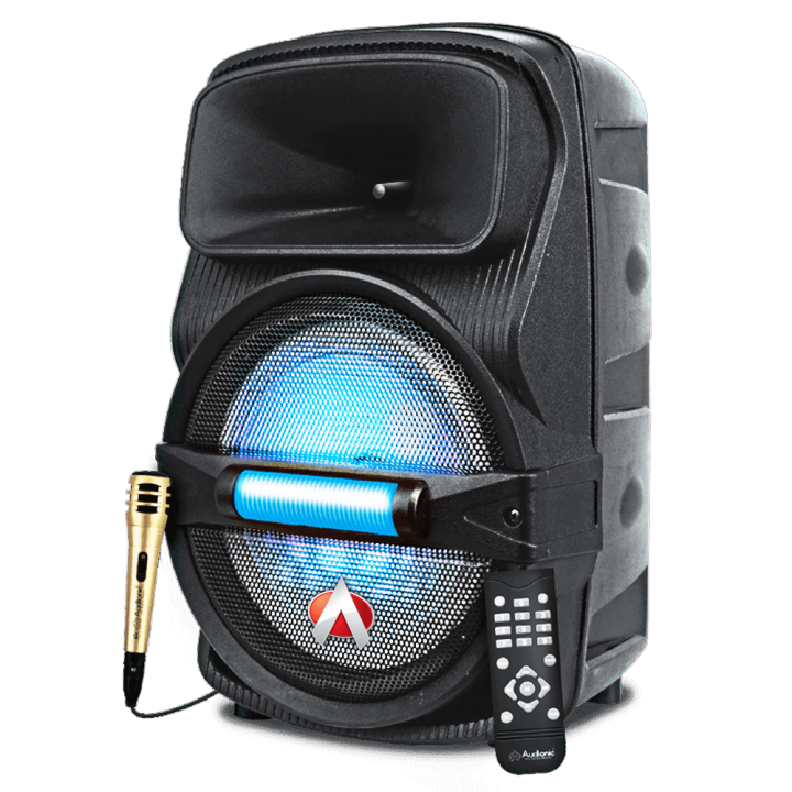 Audionic Classic Masti 85 | 8 Inch Portable Bluetooth Speaker with Karaoke Mic, RGB Party Lights, FM Radio, USB/TF/AUX Support | 15W Woofer Speaker