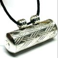 Silver Metal  Tawweez  Locket/Pendant with Black Dori  For men and women -Pack of 02. 