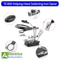 TE-800 2.5X 7.5X 10X Helping Hand Clip Clamp LED Magnifying Glass Soldering Iron Stand Magnifier Welding Rework Repair Holder Tools by Electrica. 