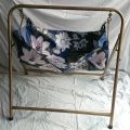 Color Coated Small Bearing Folding Baby Cradle with Free Sleeping Cloth. 