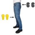 Overdrive Denim Biker Jeans Blue for Motorcycle with CE Armored Protective Pads. 