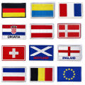 Country Flag Patch Stripes Embroidered Russia UK France EU Netherlands Flag Tactical Patches Army Applique Stripe Badge. 