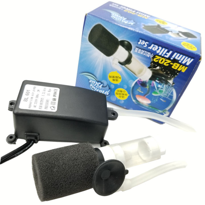 Silent Mini Water Pneumatic Filter for Fish Bowl Aquarium With PUMP