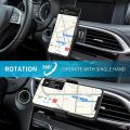 Tongdaytech Universal Car Phone Holder Double Base Air Vent Mount 360 Rotation Stand For Iphone XS 11 12 Pro Max Samsung In Car. 
