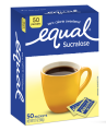 Equal Sucralose Zero Calorie Sweetener-50 Sachets box. 