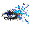 Wall Decal Glossy Vivid DIY Girl Eye-Shaped Butterfly Stickers. 