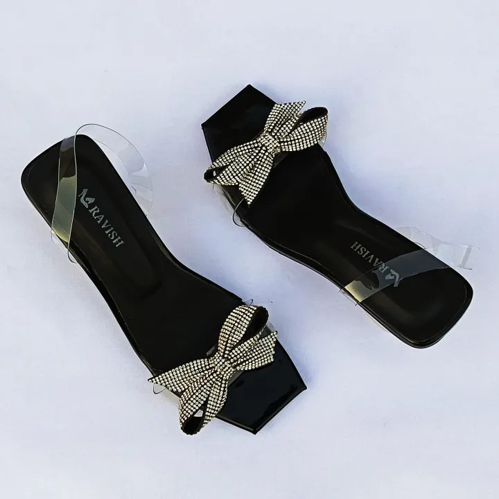 RAVISH%20Marigold%20Transparent%20Heels%20for%20Women%20-%20Elegant%20Bow%20Design,%202.5-inch%20Heel%20-%20Image%202